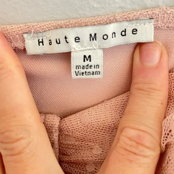 Haute Monde Baby Pink polka dot mini dress - Picture 3 of 7